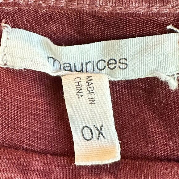 Maurices “Have Faith in Your Journey” Graphic Tee | Size 0X | Soft Burgundy Top - Picture 3 of 8
